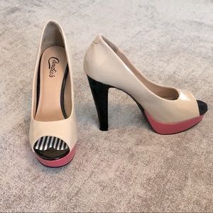 Platform Peeptoe Pumps